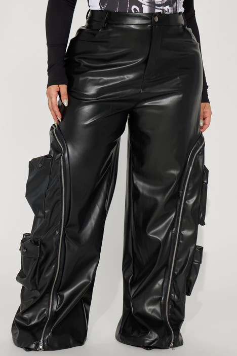 Love Me Always Zipper Faux Leather Cargo Pants *RESTOCKED* - Hush Boutique