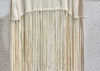 Winter White Fringe Sweater Poncho