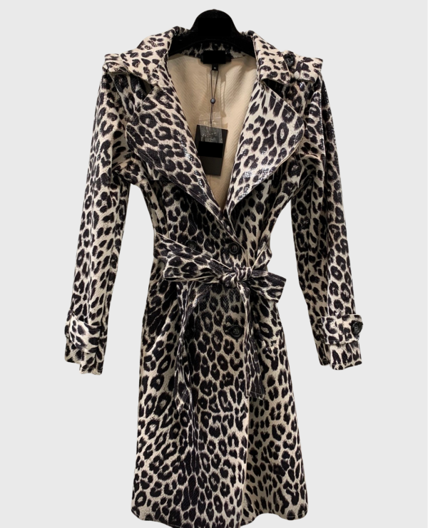 Cheetah LUXE Faux Ultra Suded Trench Coat