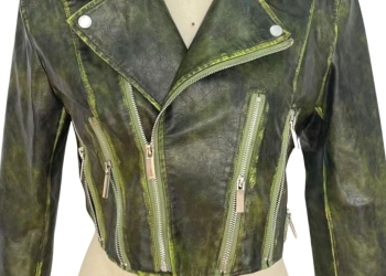 GREENISH Faux Leather Moto