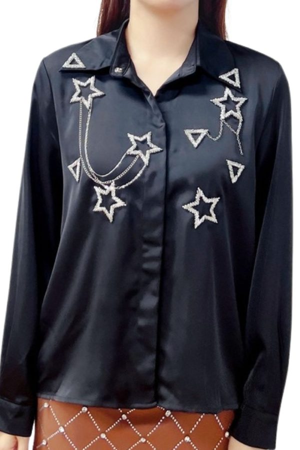 Star Studded Rhinestone Blouse - Image 2