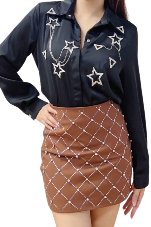 Star Studded Rhinestone Blouse