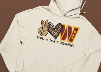 Peace LOVE Go COMMANDERS Unisex Size Hoodie *Sizes Small-2x*